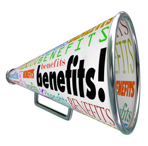 Benefits Megaphone Bullhorn Advertise Features of Product Benefits of content marketing
